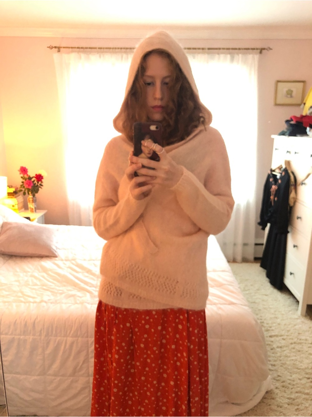 Sezane Pink Sweater Hoodie with Pockets and Hood, XS - Picture 3 of 12
